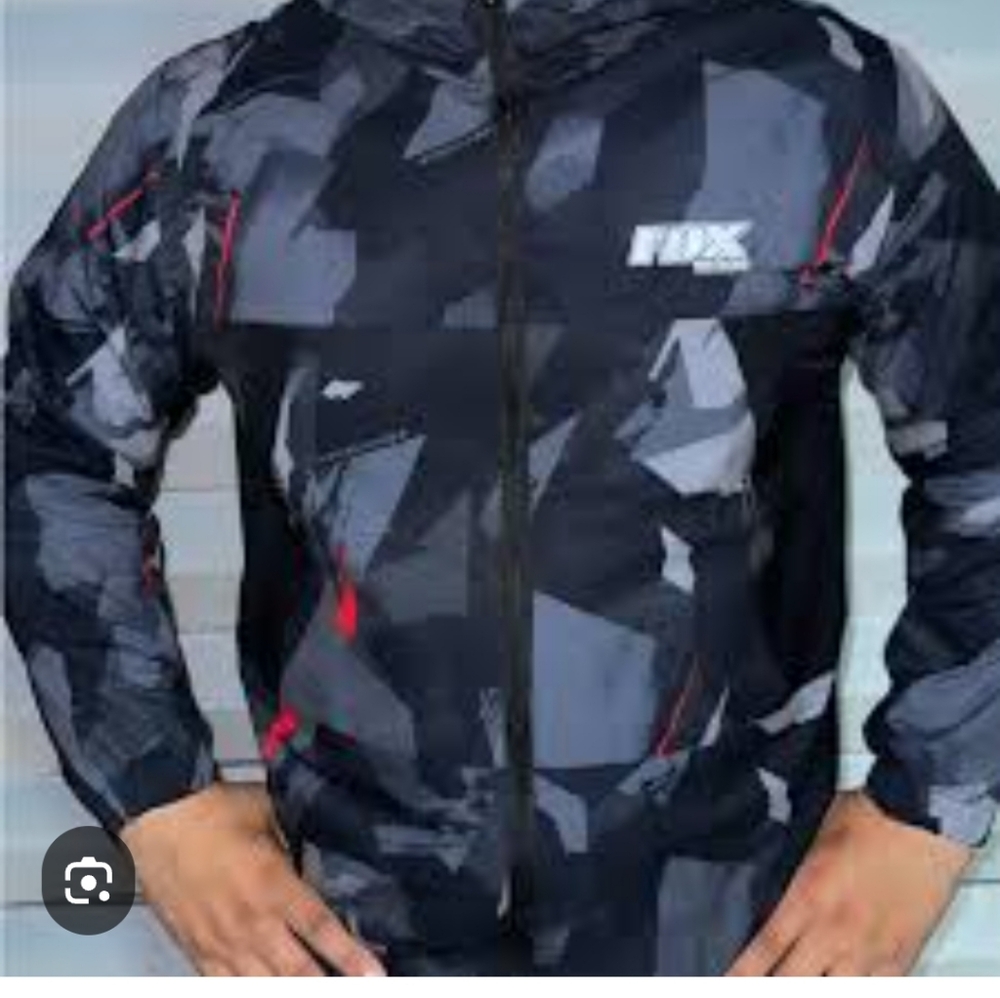 Fox Men's Black and Gray Hoodes Jacket